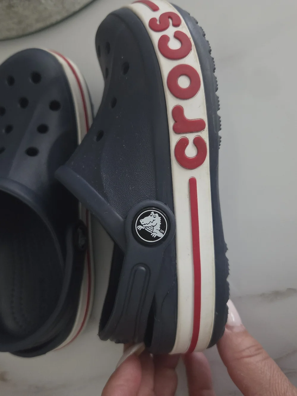 CROCS Kids Navy with Red & White Trim Classic Clog